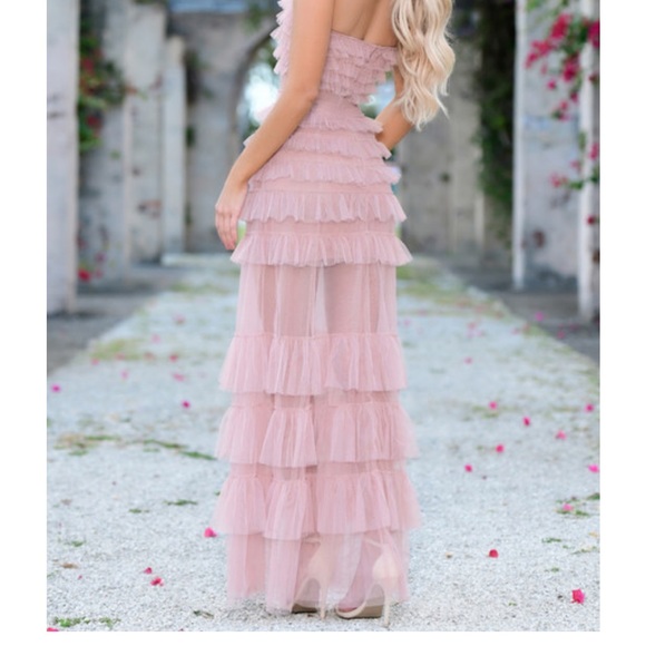 Georgia maxi dress blush- velvi - Picture 2 of 4